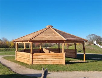 8-kantet bålhus Ø8m her m. 6 halve sider - Dansk produceret