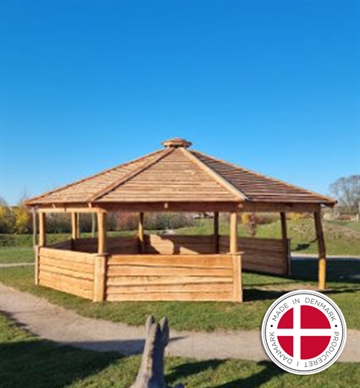 8-kantet bålhytte / bålhus Ø8 meter - Dansk produceret