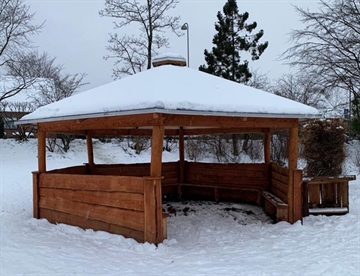 6-kantet bålhytte Ø6 meter - Populær til udendørs opholdsrum