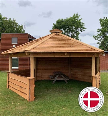 6-kantet bålhytte Ø6 meter - Dansk produceret