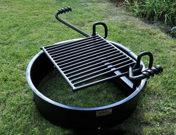 Bålkøkken - Bålring m justerbar grillrist til bålstedet, Ø66 cm H 18 cm