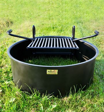 Bålkøkken - Bålring m justerbar grillrist til bålstedet, Ø81 cm H 30 cm