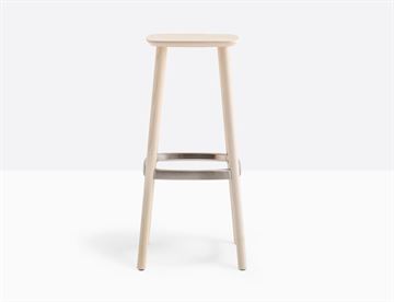 Babila barstol H 75 cm fra Pedrali - Her i ask med fodstøtte i satineret stål