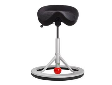 BackApp balancestol med alu stel og sæde betrukket med antracit microfiber