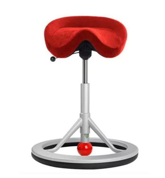 BackApp balancestol m. microfiber – "Aktiv" stol for bedre arbejdsstillinger