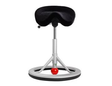 BackApp balancestol med alu stel og sæde betrukket med sort microfiber