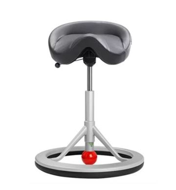 BackApp balancestol m. skind – "Aktiv" stol for bedre arbejdsstillinger
