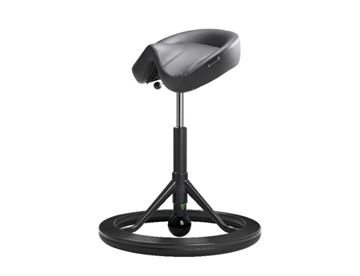 BackApp balancestol  - sæde betrukket med sort skind -  