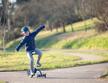 Balance Bike, ethjulet cykel med støttehjul - QU-AX Balance-Trainer til børn 6-12 år