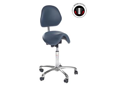 Dalton sadelstol med ryglæn - Active Seating - Behandlerstol - For dynamiske arbejdsstillinger 