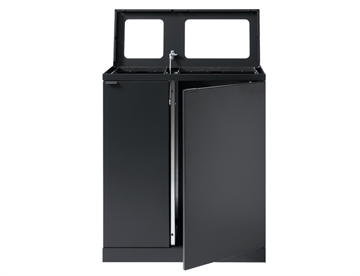 Bica affaldsbeholder m. 2 fraktioner til sortering, 1x65 og 1x95 L.