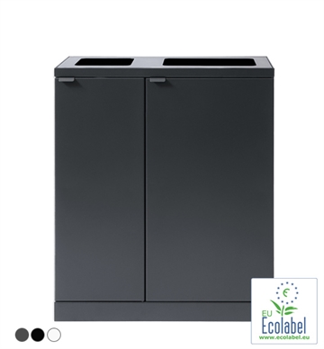 Bica Affaldssortering m. 2 rum (åbne), 1x65L. + 1x95L. i én beholder