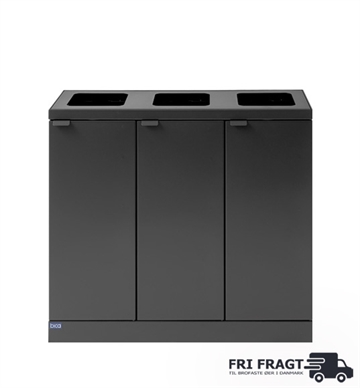 Bica affaldssortering m. 3 rum, 3x45L. Indendørs affaldssystem / affaldsbeholder