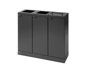 Bica affaldssystem til sortering, 3x45 L. (3 fraktioner) - Affaldsbeholder mhv. låg og åbne indkast 