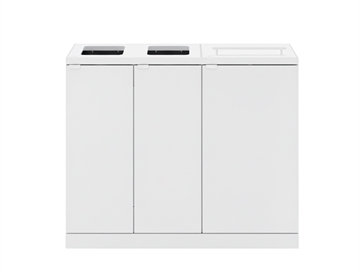 Affaldsbeholder til affaldssortering i pulverlakeret Hvid 