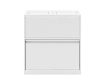 Affaldsbeholder til affaldssortering i pulverlakeret Hvid