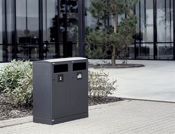 Bica udendørs affaldssystem m. 2 rum til affaldssortering 