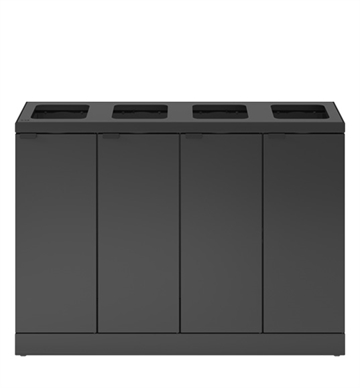 Bica Basic affaldssortering, 4x45L. Indendørs affaldssystem til sortering af mindre affaldsmængder.