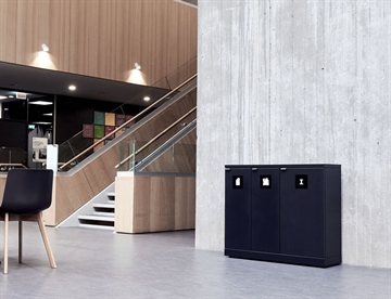 Bica Affaldsstation m. 3 rum til affaldssortering indendørs - Modulære affaldsbeholdere