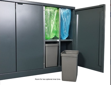 Affaldsstation m. 4 sorteringsenheder, 2x65, 2x45 L - Affaldssortering