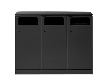 Bica affaldssystem til sortering af affald - udendørs affaldsbeholder m. lukket top,  3x100 L.,
