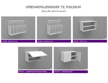 Opbevaringsløsninger til puslerum - Blereoler, skabe mm - Puslerumstilbehør