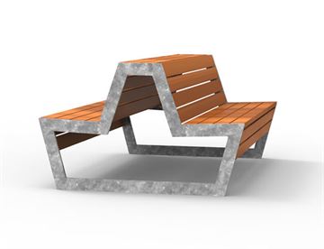 Tergo Symmetric bord/bænkesæt med planker i hårdttræ - dobbelt bænk i dansk design