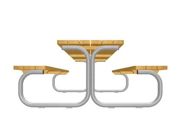 Stege bord-bænkesæt uden ryg - teknisk tegning
