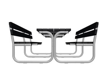 Stege bord-bænkesæt med ryg - teknisk tegning