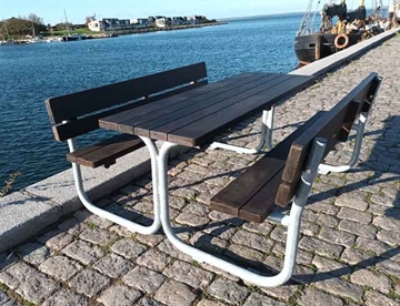 Bord/bænkesystem model Klint u. ryglæn og med bambus planker - Dansk produceret