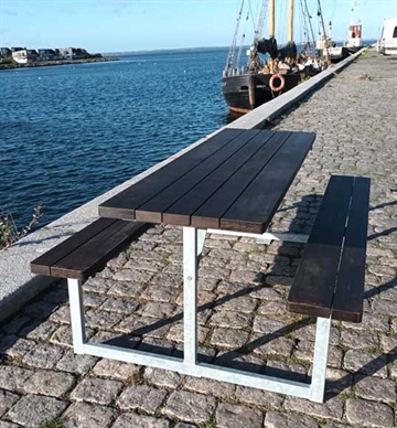 Bord/bænkesystem model Faxe u. ryglæn og med bambus planker - Dansk produceret