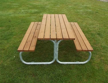 Flot bord/bænkesæt i høj kvalitet m. varmebehandlede fyr planker (ThermoWood) - Stege bord-bænkesystem 