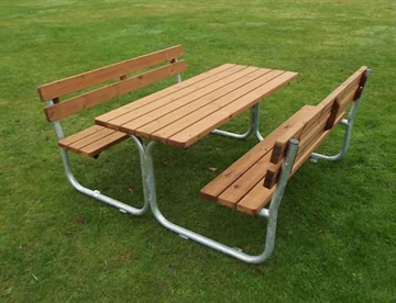 Bord/bænkesæt i høj kvalitet m. varmebehandlede fyr planker (ThermoWood) - Stege bord-bænkesystem 