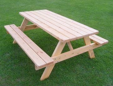Picnic bord/bænk sæt model Picnic med planker i lærketræ