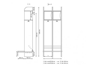 Luxus børnegarderobe - mål 2 sektioner