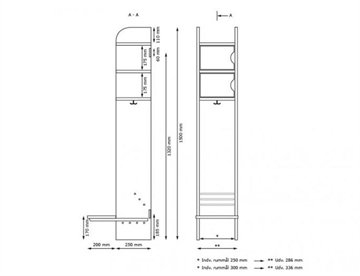 Mega Børnegarderobe med bænk - mål 1 sektion