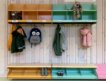 Inspiration BST garderobesystem - Fleksibel børnegarderobe i stål