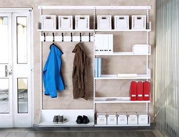 Fleksibelt opbevaringssystem BST her brugt til indretning af garderobe / entre - Inspiration