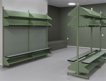 BST garderobesystem i stål - Fleksibel garderobeløsning til diverse omklædningsrum mv.