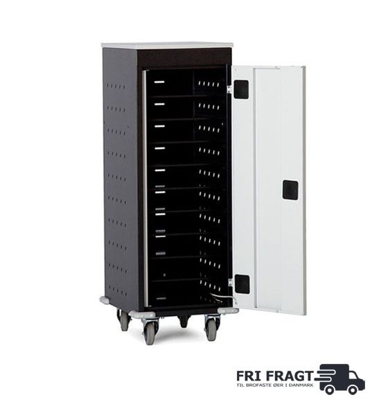 Mobilt PC opladerskab / opladningsskab m. 10 rum - FRI FRAGT