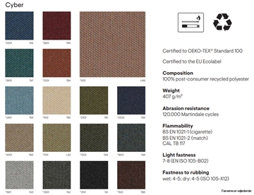 Cyber - 100% polyester (recycled) - Farvekort (priskategori 2)
