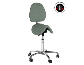 Dalton sadelstol med ryglæn - Active Seating - Ergonomisk arbejdsstol / Kontorstol