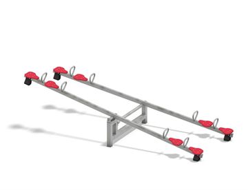Dobbelt vippe i stål med 8 sæder - fra 3 år.