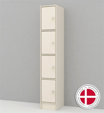 Duno Personaleskab m. 4 aflåselige rum - Fleksibelt garderobe miljø - Dansk produceret