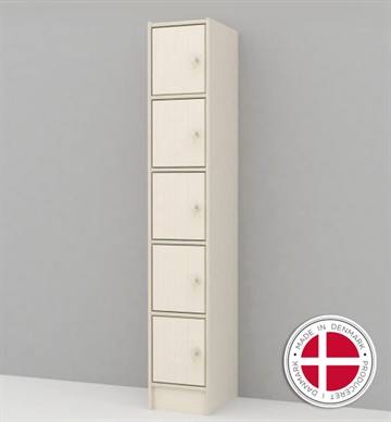 Duno Personaleskab m. 5 aflåselige rum - Fleksibelt garderobe miljø - Dansk produceret
