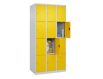 Personaleskab Evolo Plus til indbygning / ophæng - 3 søjler - 12 rum - B 90 cm