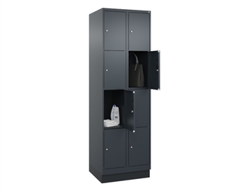 Personaleskab Evolo Plus med sokkel - 2 søjler - 8 rum - B 60 cm