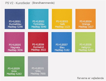 Farvekort akustik sofa - Øko-tex certificeret kunstlæder