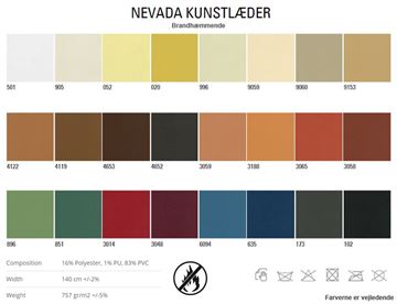 Farvekort - Kunstlæder Nevada, Brandhæmmende
