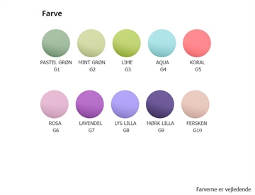 Space taburet - farvekort